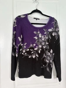 Top para mujer Pierri New York Puple floral con cuentas lentejuelas talla M - Imagen 1 de 4