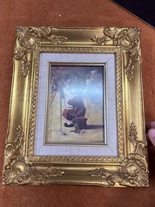 Marco dorado ornamentado 12x10 con pintura The Critics de Lauren Entz - Imagen 1 de 6