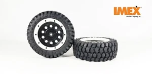 IMEX K-Rock Tires w/ Pluto Beadlock Rims (Black/White) 1 Pair of Front Tires - Picture 1 of 8
