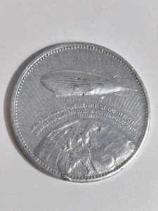 Zeppelin / Luftschiff Medaille aus Leichtmetall, Durchmesser 40mm - Picture 1 of 2