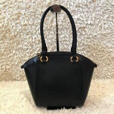 Delvaux Women's Handbag Tote Bag D Charm Black Leather w/ mirror Authentic JAPAN
