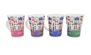 New Tea Coffee Mug Novelty London Eye Landmark Set of 4 UK Big Ben Telephone - Picture 1 of 5