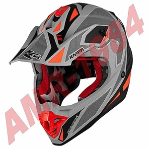 Casco kappa Off Road KV49 Shock Enduro Cross Gris Mate - Rojo HKKV49FSKGR - Imagen 1 de 5