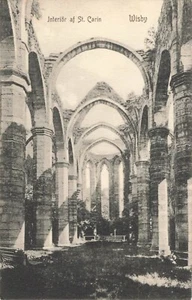 Postcard Wisby Sweden St. Carin Church Interior Ruins - Picture 1 of 2