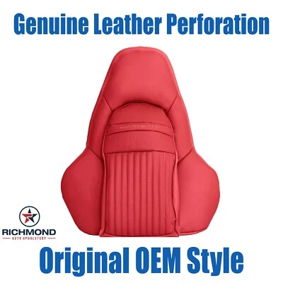 00-04 雪佛兰 Corvette - 司机侧倾斜背部正品皮革座椅套红色香水 — 第 1/4 张图片