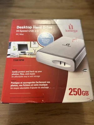 IOMEGA DESKTOP HARD DRIVE 250 GB 7200 RPM NOB - Image 1 of 4