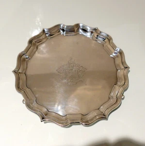 19. Jahrhundert antik viktorianisches Sterlingsilber Salver London 1898 Hawksworth Eyre - Bild 1 von 7