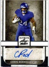 2022 Leaf Ultimate Draft Autographs Silver #BA-CRJ Chris Rodriguez Jr. RC AUTO 