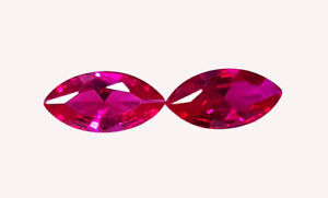 Natural Loose Gemstone Red Ruby 5x10 MM Unheated Marquise Cut ruby Pair Gem SR24