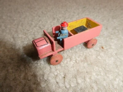 Vintage Wood Penny Toy Delivery Truck  2 1/2" Long - Image 1 of 2