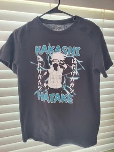 Vintage Rare Shonen Jump Naruto Kakashi 2002 Black T-Shirt Short Sleeve Small - Picture 1 of 11