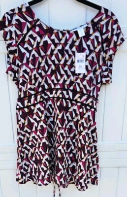 Motherhood Maternity Blouse Size Small Zip Back Geometric Career Church New - Image 1 of 4