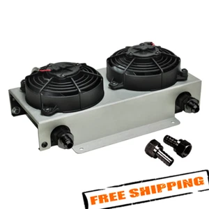 Derale 15840 19 Row Hyper-Cool Dual Cool Remote Cooler, -8AN - Picture 1 of 6
