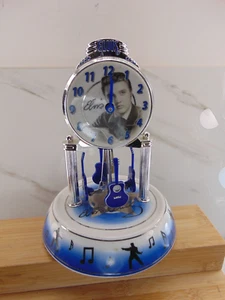 ELVIS PRESLEY KING of ROCK N' ROLL ANNIVERSARY CLOCK PORCELAIN BASE needs dome - Picture 1 of 5