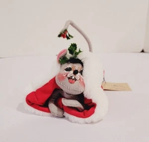 Annalee '93 Navidad 8 pulgadas ratón en sombrero hecho a mano - Imagen 1 de 7