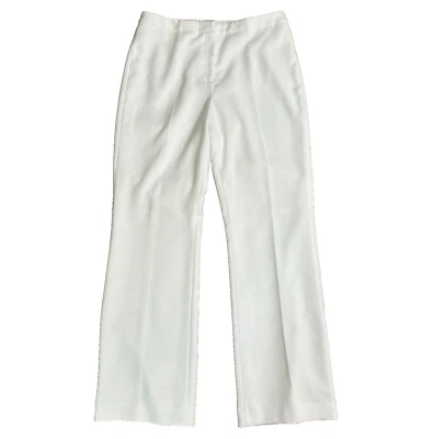 De Colección Nuevo Con Etiquetas Alex Marie Marfil Pantalones Vestido Mezcla Seda Pantalón Tiro Alto Pierna Recta 12P Foto 1 de 4