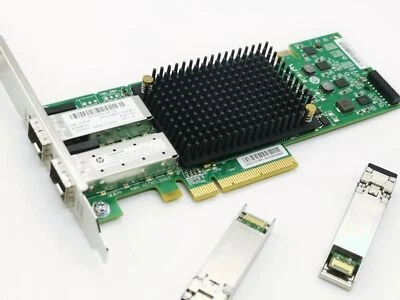 HP NC552SFP DUAL PORT 10GbE SERVER ADAPTER OCE11102-HP 615406-001 W/SFP - Image 1 of 4