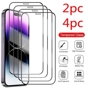 Tempered Glass Screen Protector Film Guard for iPhone 12 13 14 15 Pro Max Plus - Picture 1 of 6