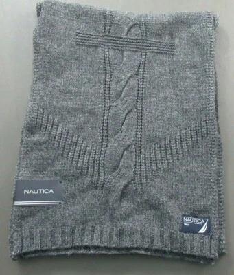Bufanda de anclaje de nailon/lana para hombre Nautica, gris granito jaspeado, talla única Foto 1 de 3