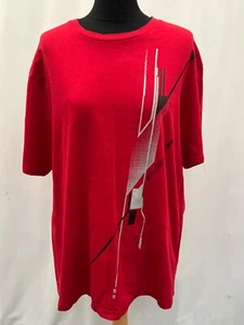 T-Shirt atlas for men size L red short sleeve chest 42" cotton mens - Picture 1 of 8