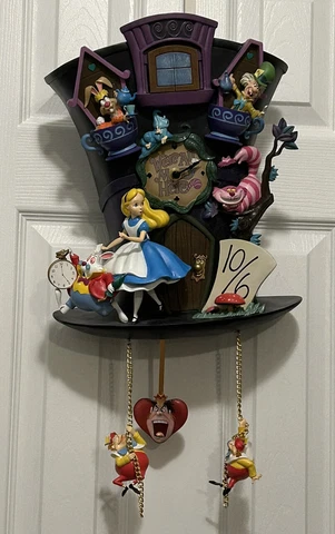 Disney Alice in Wonderland Bradford Exchange Light Up Cuckoo Clock "I'm Late" Cover