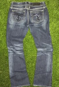 Pantalones de mezclilla para mujer Rock Revival Alanis corte bota talla 29 desgastados - Imagen 1 de 16