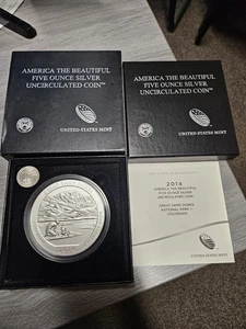 2014 P Great Sand Dunes National Historical Park ATB 5 oz Silver COA & BOX 16AK - Picture 1 of 10