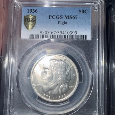 1936 Elgin Commem Half Dollar PCGS MS67 Great Eye Appeal Nice Strike - Image 1 of 4