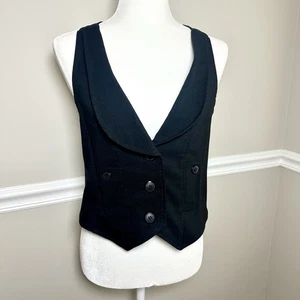 Gilet nero Y2k DeCoded anni 90 XL gilet gotico grunge rock ufficio sirena heritage - Foto 1 di 10