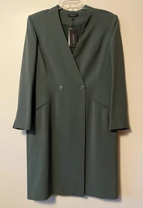 Lafayette 148 Sage Green Caper Long Double Breasted Jacket Coat Women’s 16 NWT - Picture 1 of 11