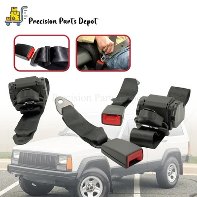 2 Set Universal 3 Point Retractable Seat Belts Fit 1982-1995 Jeep CJ YJ Wrangler Foto 1 de 4
