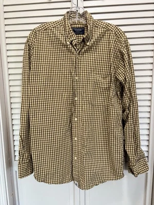 American Eagle Plaid Long Sleeve Button Up Shirt Size XS Yellow/Black Pocket - Image 1 of 4