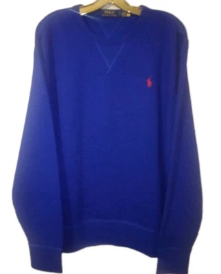 Polo Ralph Lauren 男式大码蓝色套衫 - 小马 - 圆领厚 — 第 1/4 张图片