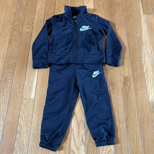 Nike Outfit Tracksuit Full Zip Jacket & Logo Track Pants Boys Size 2T Black - Bild 1 von 7