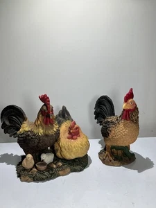 Resin Rooster Standing Garden Statue Garden/Home Decor Farm Display - Picture 1 of 14