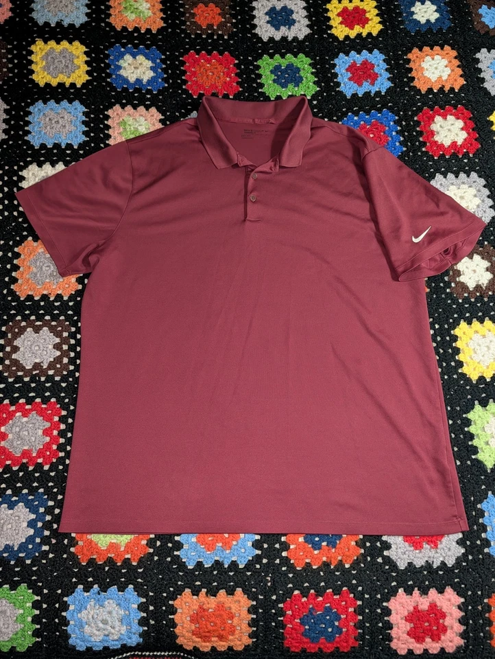 Nike Golf Dri Fit Camisa Para Hombres 2XL Rojo Granate Manga Corta Polo Poliéster Foto 1 de 4