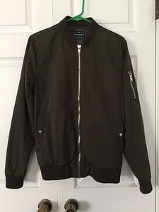 NWOT TOPMAN Olive Tone Bomber Jacket Sz S  - Picture 1 of 3