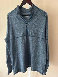Saucony DRI Fit Mens XL Blue Running 1/4 Zip Pullover Long Sleeve Shirt Sporty - Picture 1 of 15