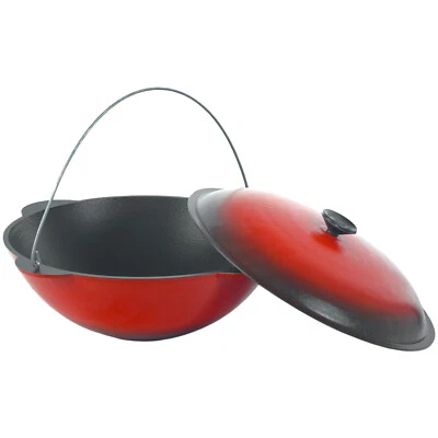 Emaillierter Kazan 6L Deckel Campingtopf mit Antihaftbeschichtung Aluguss Kasan - Bild 1 von 3