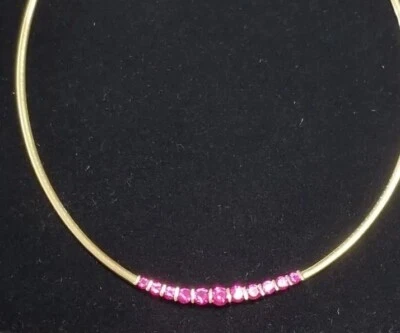 Ross Simon 18k Yellow gold/Sterling silver sapphire lab created tennis necklace - Image 1 of 4
