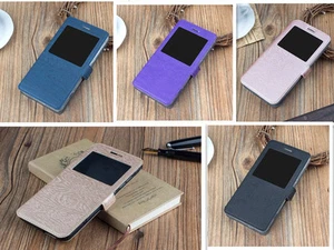 FUNDA BLUBOO MAYA CARCASA LIBRO VENTANA TACTO MADERA + CRISTAL A ELEGIR - Imagen 1 de 1