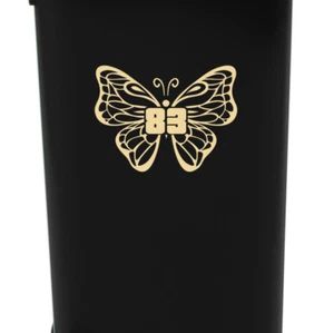 Wheelie Bin House Number Sticker Decals, Butterfly Floral Tribal Ornamental - Picture 1 of 2