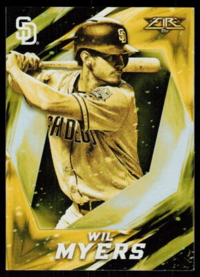 2017 Topps Fire Wil Myers #87 BASEBALL San Diego Padres Gold Minted - Image 1 of 2
