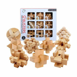 Holz Knobelspiele Set Puzzle Holzspiel Geduldspiele Knobelspiel 3D BrainteaserSF