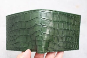 Double Side Genuine CROC Leather Men's Bifold Wallet #G36 - Picture 1 of 9