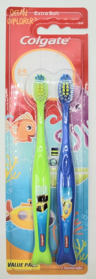 Colgate Ocean Explorer Extra Soft Bristle 2pc Kids Toothbrushes Ages 2-8