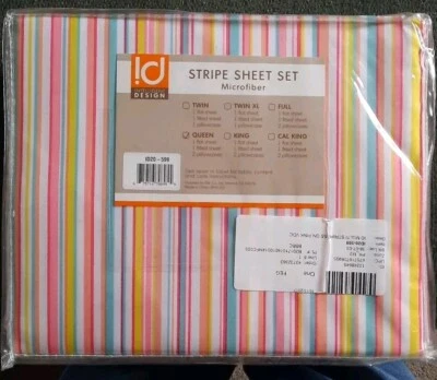 Intelligent Design Stripe Microfiber Sheet Set Queen - Image 1 of 3