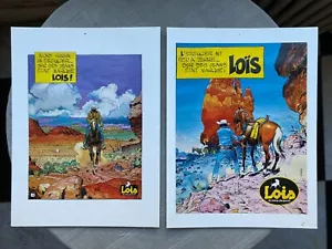 GIRAUD ENSEMBLE DES 2 PUB LOÏS 1978 MONTÉ SUR PLANCHE 24 x 32 EN EXCELLENT ÉTAT - Imagen 1 de 3