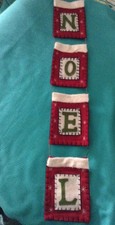 Vtg NOEL Christmas Decoration Wall Hanging / Pocket Type Stocking