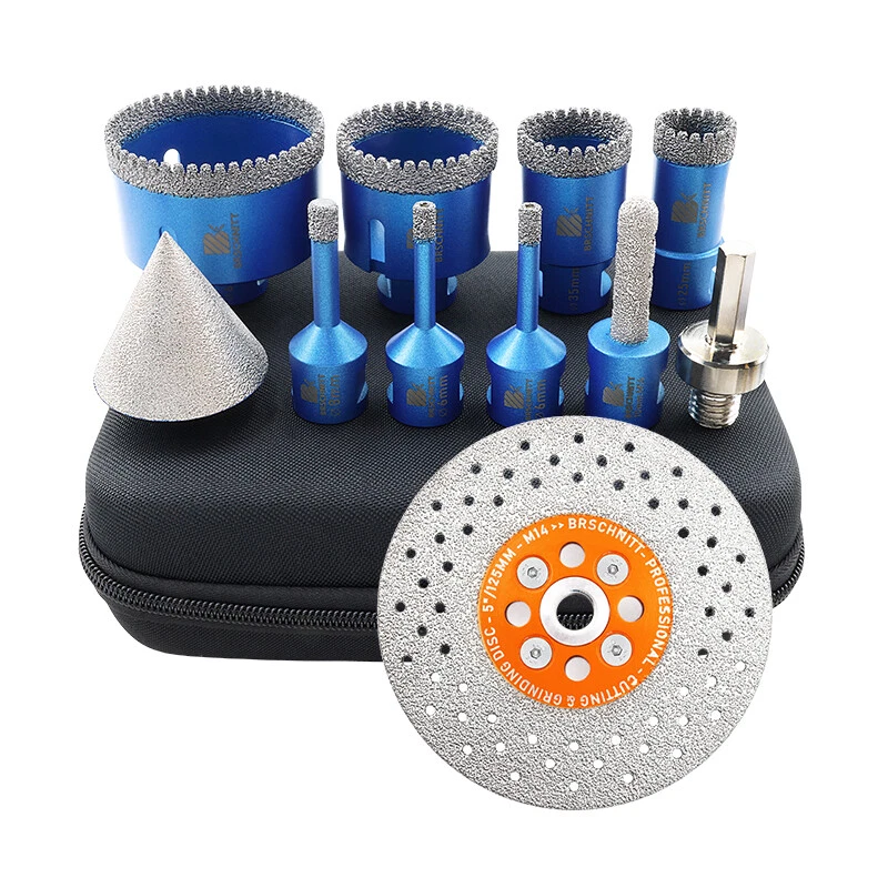 BRSCHNITT M14 Diamant Fliesenbohrer Set Bohrkronen Diascheibe Winkelschleifer 6-68mm